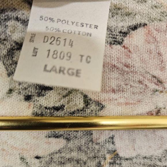 Vintage - Incognito Floral Top w Zipper - Size L- NWOT - Picture 3 of 8